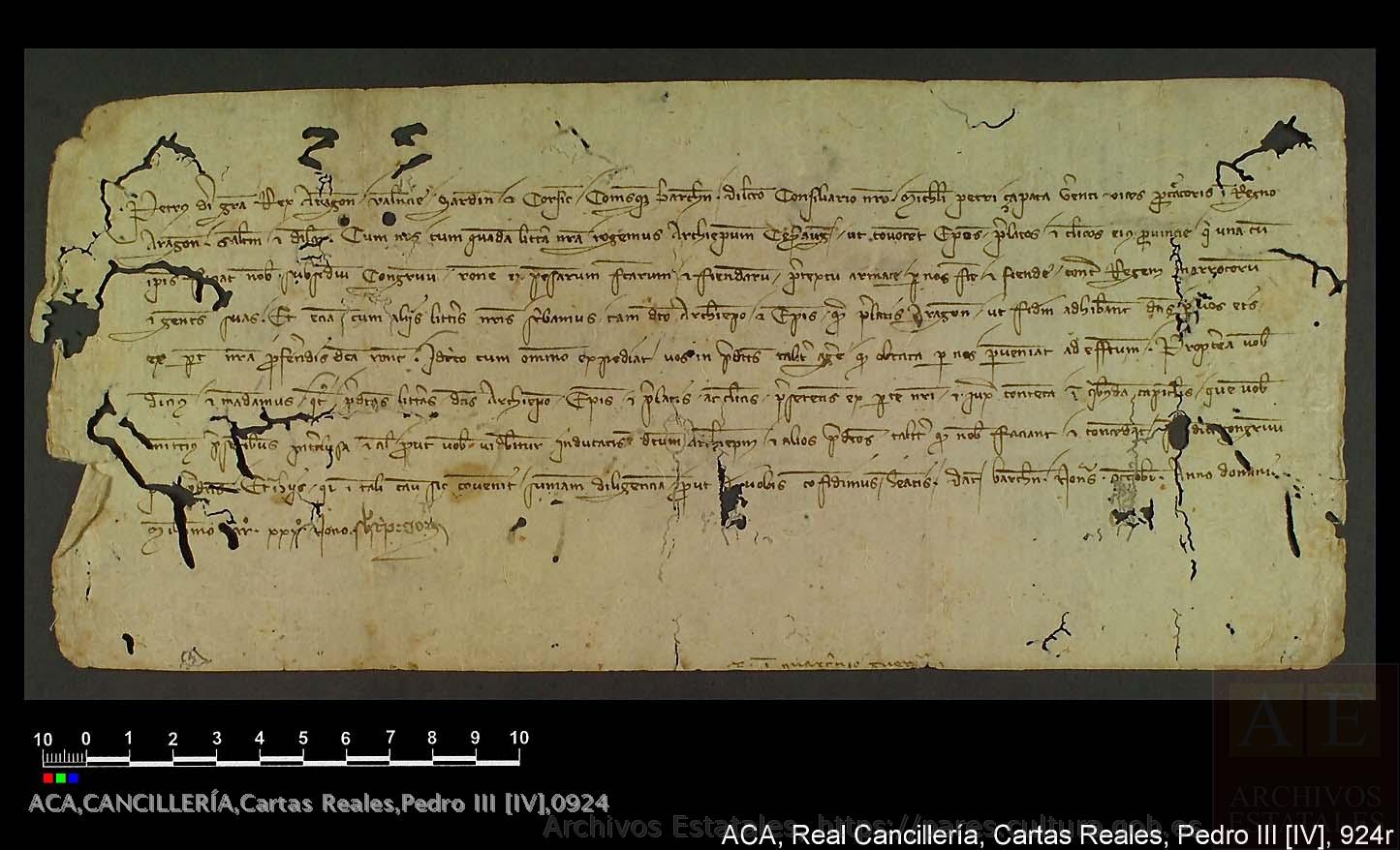 الأصل اللاتيني لوثيقة Cartas Reales, 0924 المؤرخة في 7 أكتوبر 1339